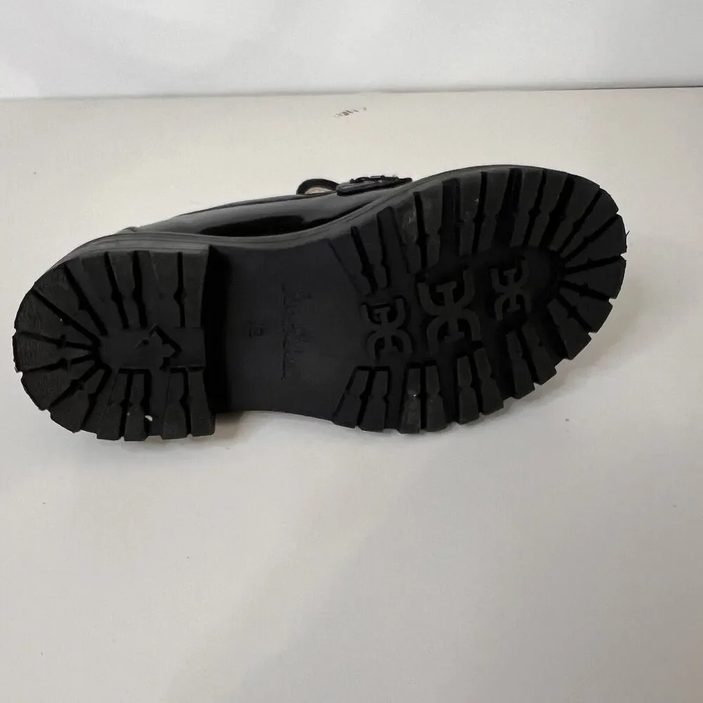 Sam Edelman Teo Girls Black Slip On Platform Loafers Size 12M